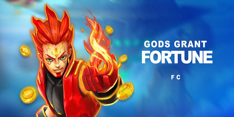 Alt: Giao diện game Bắn Cá Đổi Thưởng Gods Grant Fortune với hình ảnh các vị thần và sinh vật biển