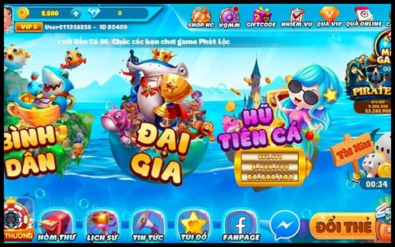 Các chế độ chơi game Bắn Cá 86