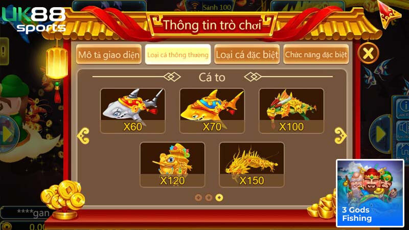 Hướng dẫn chơi game Bắn Cá 3 Gods Fishing